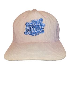 Santa Cruz Skateboards Corduroy Dad Hat Pastel Pink Blue Logo Adjustable